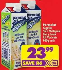 Shoprite Parmalat YogoFun Multigrain Low Fat Dairy Snack offer