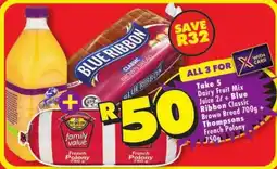 Shoprite Dairy Fruit Mix + Blue Ribbon Classic Brown Bread + Thompsons French Polony offer