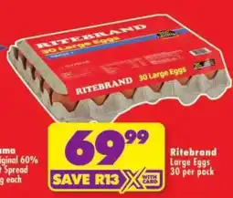 Shoprite Ritebrand 30 Large Eggs offer