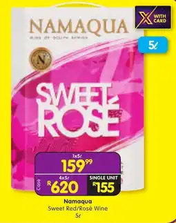 Shoprite Namaqua Sweet Red/Rosé Wine offer