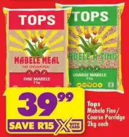 Shoprite Tops Mabele Meal offer