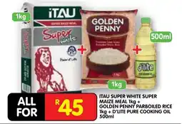 Shoprite Itau super white super maize meal, Golden Penny parboiled rice and D'lite pure cooking oil offer