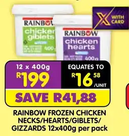 Shoprite RAINBOW FROZEN CHICKEN NECKS/HEARTS/GIBLETS/GIZZARDS offer