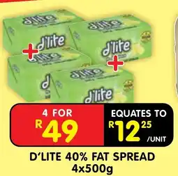 Shoprite D'Lite 40% Fat Spread offer