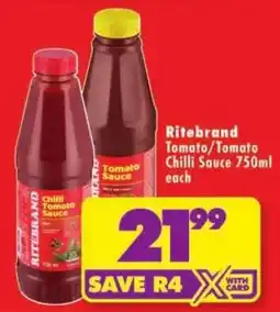 Shoprite Ritebrand Tomato/Chilli Sauce offer