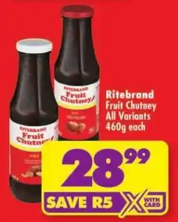 Shoprite Ritebrand Fruit Chutney offer