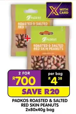 Shoprite PADKOS ROASTED & SALTED RED SKIN PEANUTS offer