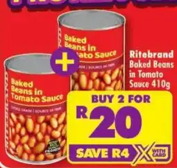 Shoprite Ritebrand Baked Beans in Tomato Sauce offer