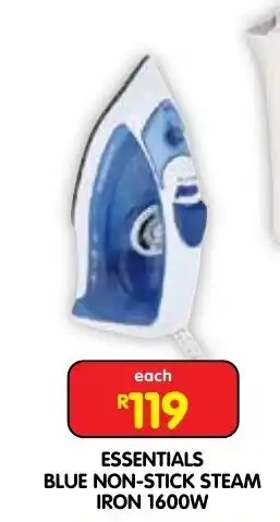 ESSENTIALS BLUE NON-STICK STEAM IRON 1600W