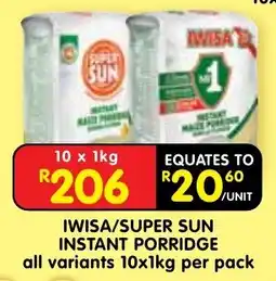 Shoprite IWISA/SUPER SUN INSTANT PORRIDGE offer