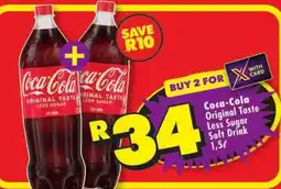 Shoprite Coca-Cola Original Taste Less Sugar Soft Drink offer
