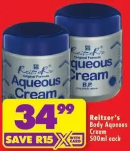 Shoprite Reitzer's Body Aqueous Cream offer