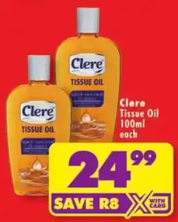 Shoprite Clere Tissue Oil offer