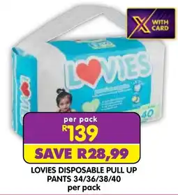 Shoprite Lovies Disposable Pull Up Pants offer