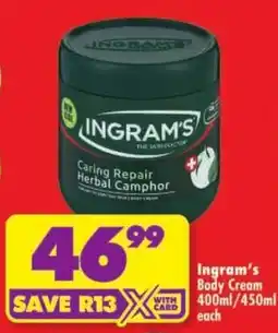 Shoprite Ingram's Body Cream offer
