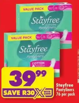 Shoprite Stayfree Pantyliners offer