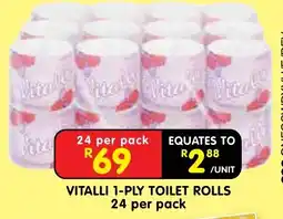 Shoprite VITALLI 1-PLY TOILET ROLLS offer