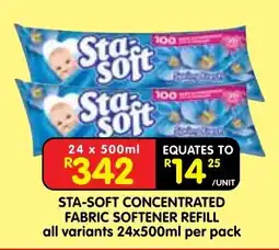 Shoprite STA-SOFT CONCENTRATED FABRIC SOFTENER REFILL offer