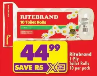 Shoprite Ritebrand 1-Ply Toilet Rolls offer