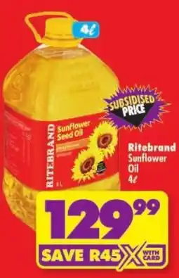 Shoprite Ritebrand Sunflower Seed Oil offer