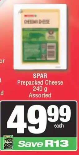 Spar SPAR Prepacked Cheese Assorted offer