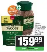 Spar Jacobs Kronung Coffee Jar 200g Or Refill Pouch 230g-Each offer