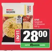 Spar Spar Spaghetti Or Macaroni-For 2 x 500g offer