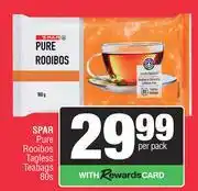 Spar Spar Pure Rooibos Tagless Teabags-80s Per Pack offer