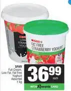Spar Spar Full Cream, Low Fat, Fat Free Yoghurt Assorted-1Kg offer