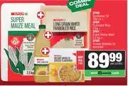 Spar Spar Sunflower Oil 750ml+Parboiled Rice 2Kg+Super Maize Meal 2.5Kg+Instant Noodles 5s-For All offer