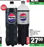 Spar Pepsi Max Zero No Sugar,Pepsi Light Or 7up Sugar Free-For 2 x 2L offer