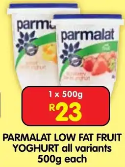 Shoprite Parmalat low fat fruit yoghurt offer