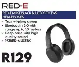 Sounds Great RED-E MUSE BLACK BLUETOOTH TWS HEADPHONES offer