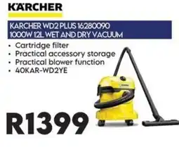 Sounds Great KARCHER WD2 PLUS 16280090 1000W 12L WET AND DRY VACUUM offer