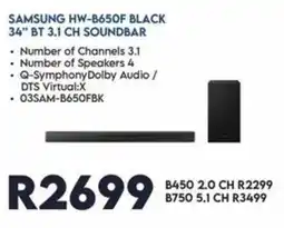 Sounds Great Samsung Black 34" BT 3.1 Ch Soundbar offer