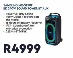 Sounds Great SAMSUNG MX-ST50F BK 240W SOUND TOWER BT AUX offer