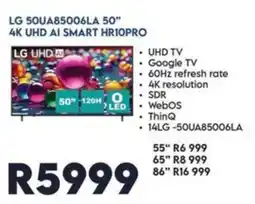 Sounds Great LG 50UA85006LA 50" 4K UHD AI SMART HR10PRO offer