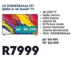 Sounds Great LG 55QNED82A6A 55" QNED AI 4K SMART TV offer