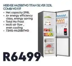 Sounds Great HISENSE H425BITWD TITAN SILVER 323L COMBI WD F/F offer