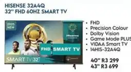 Sounds Great HISENSE 32A4Q 32" FHD 60HZ SMART TV offer