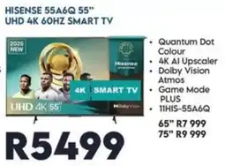 Sounds Great HISENSE 55A6Q 55" UHD 4K 60HZ SMART TV offer