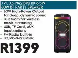 Sounds Great JVC XS-N4213PB BK 6.5IN BT PARTY SPEAKER offer
