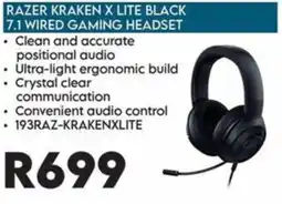 Sounds Great RAZER KRAKEN X LITE BLACK 7.1 WIRED GAMING HEADSET offer