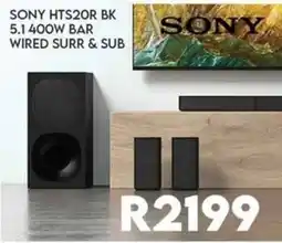 Sounds Great SONY HTS20R BK 5.1 400W BAR WIRED Surr & Sub offer