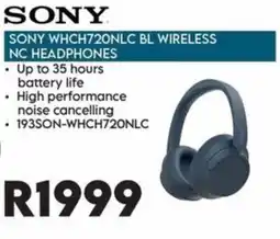 Sounds Great SONY WHCH720NLC BL WIRELESS NC HEADPHONES offer