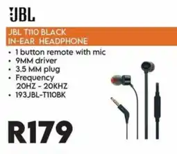 Sounds Great JBL T110 black in-ear headphone offer