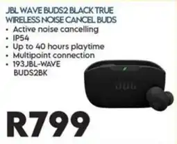 Sounds Great JBL WAVE BUDS2 BLACK TRUE WIRELESS NOISE CANCEL BUDS offer