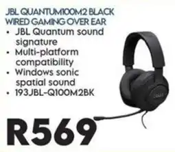 Sounds Great JBL QUANTUM100M2 BLACK WIRED GAMING OVER EAR offer