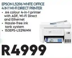 Sounds Great EPSON L5296 WHITE OFFICE 4 IN 1 WI-FI DIRECT PRINTER offer