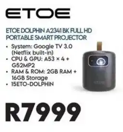 Sounds Great ETOE DOLPHIN A2341 BK FULL HD PORTABLE SMART PROJECTOR offer
